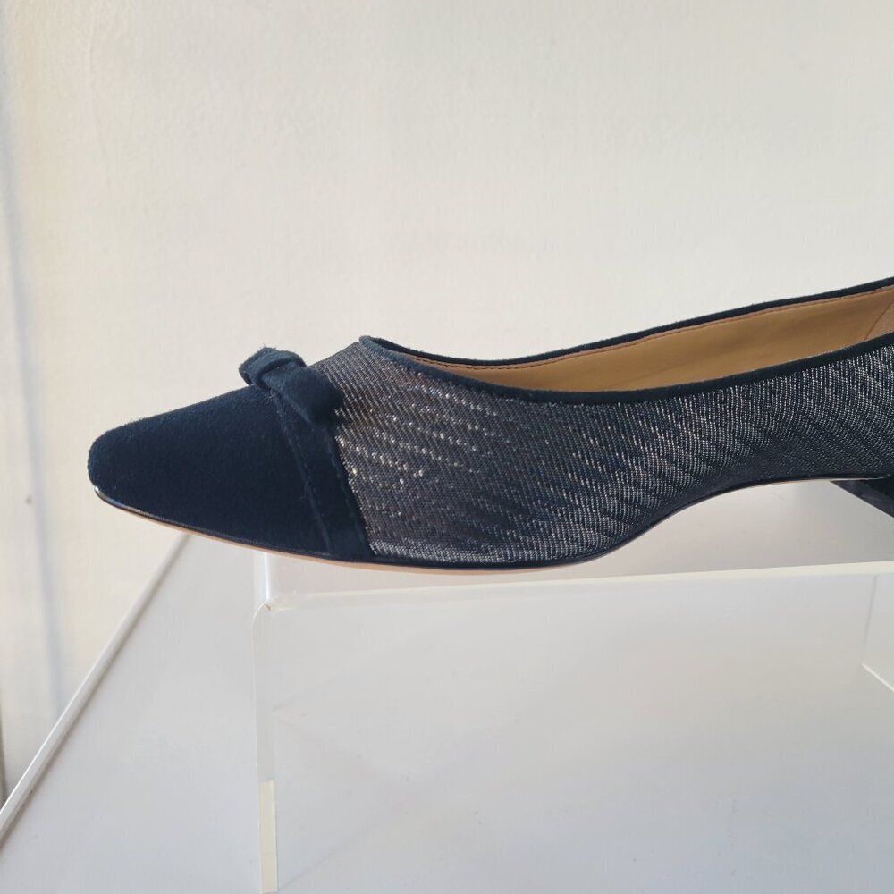 Talbots Edison Bow-Detail Black & Silver Flats - Lurex®  (Size 9.5) - Picture 9 of 14